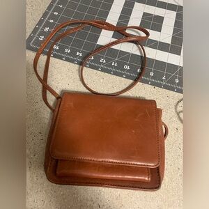 Brown Leather Hobo Crossbody Purse Hobo Red Label Flap Pocket Magnetic Close